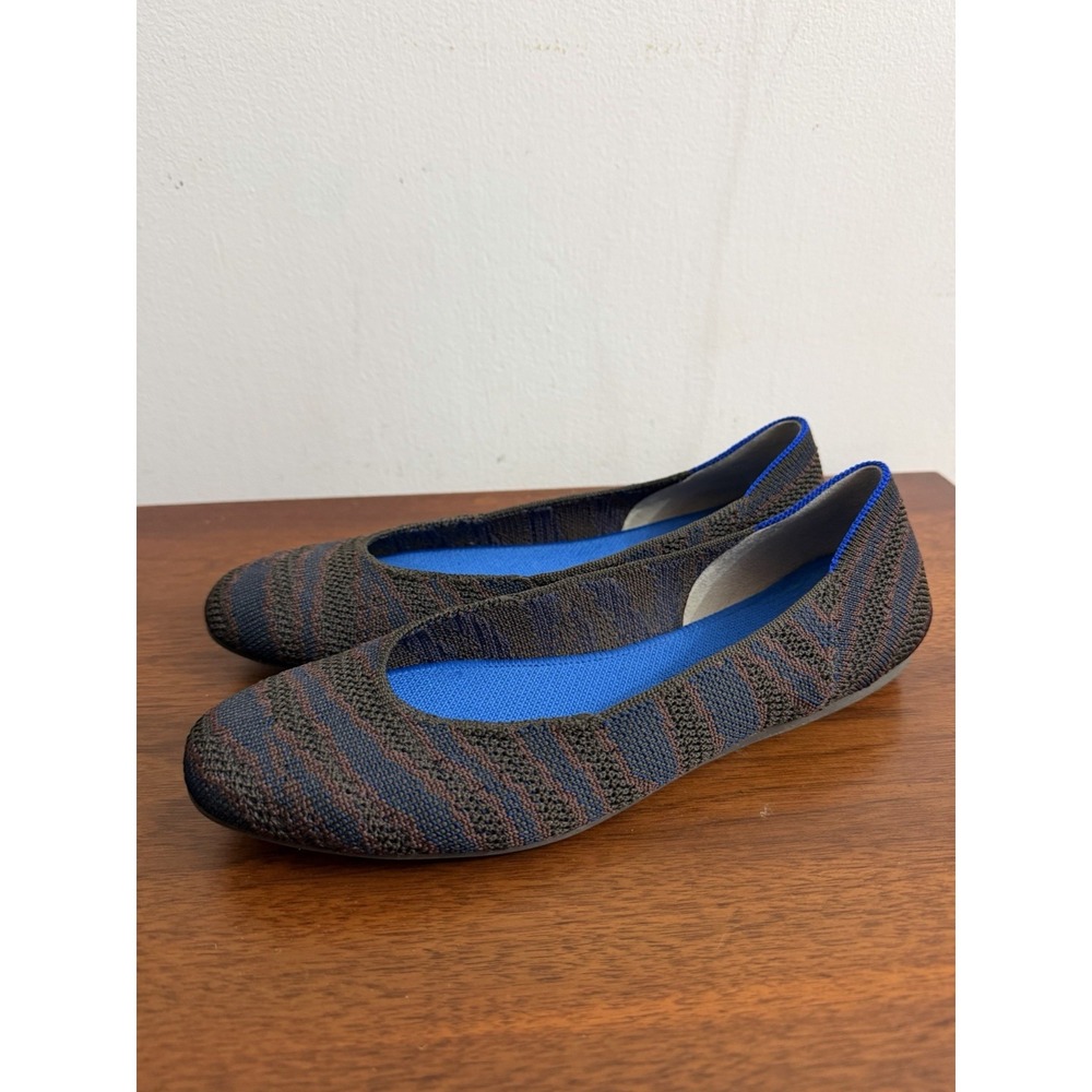 Rothy's Sapphire Zebra Square Toe Ballet Flat Animal Print Shoes Size 7.5